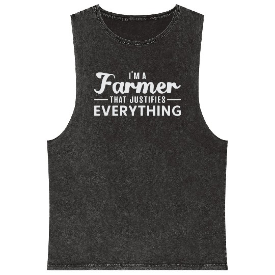 Farm Farmer Farming Funny Agriculture Tractor Gift Mineral Wash Tank Tops