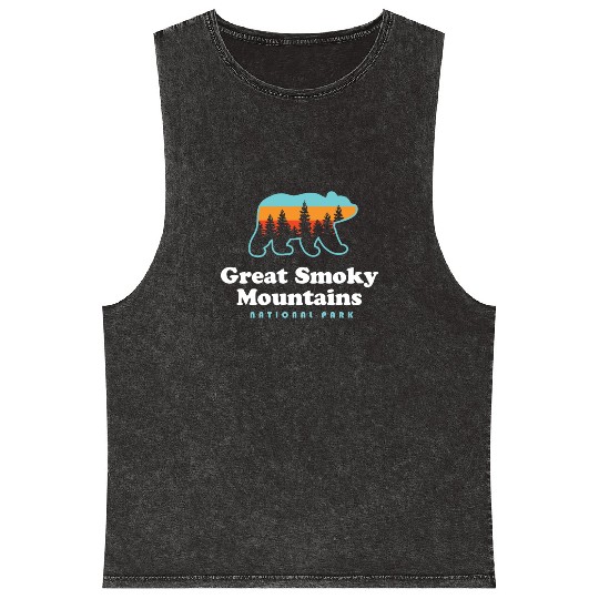 Great Smoky Mountains Mineral Wash Tank Tops Bear Great Smoky Mount