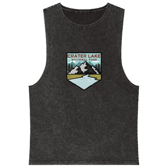 Retro Vintage Crater Lake National Park Gift Mineral Wash Tank Tops