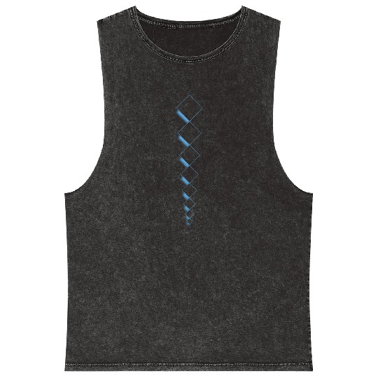 Squares design with drop shadow-light blue Mineral Wash Tank Tops