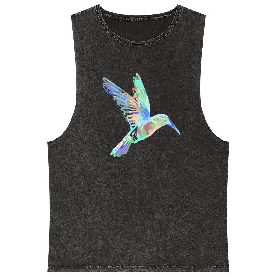 hummingbird, bird, aquarell, green, pastel, flying Mineral Wash Tank Tops