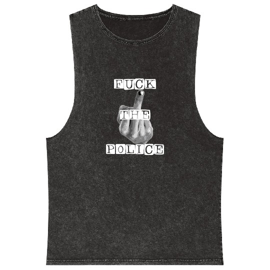 Fuck The Police B/W Mineral Wash Tank Tops