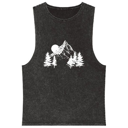 Mountaineering | Hiking Hobby Hikers Mountain Gift Mineral Wash Tank Tops