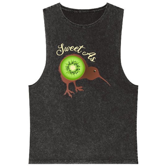 Sweet as Kiwi New Zealand Funny Gift Idea Mineral Wash Tank Tops