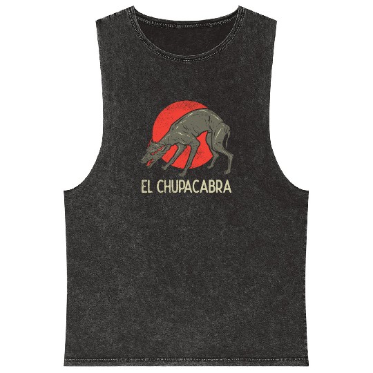 Chupacabra, Cryptid, Cryptozoology, Funny Chupacab Mineral Wash Tank Tops