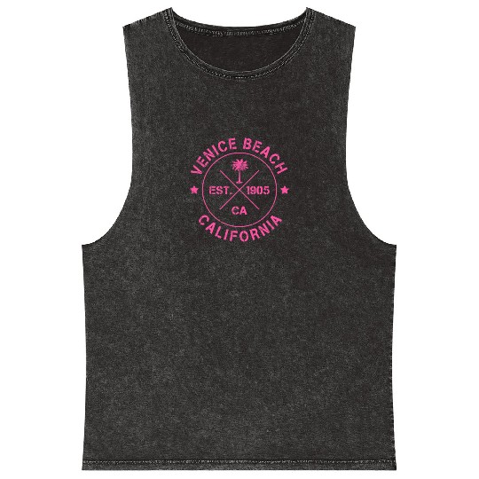 Venice Beach California Los Angeles USA Hollywood Mineral Wash Tank Tops