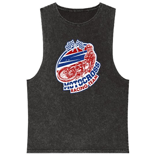 Motocross Racing Team Mineral Wash Tank Tops