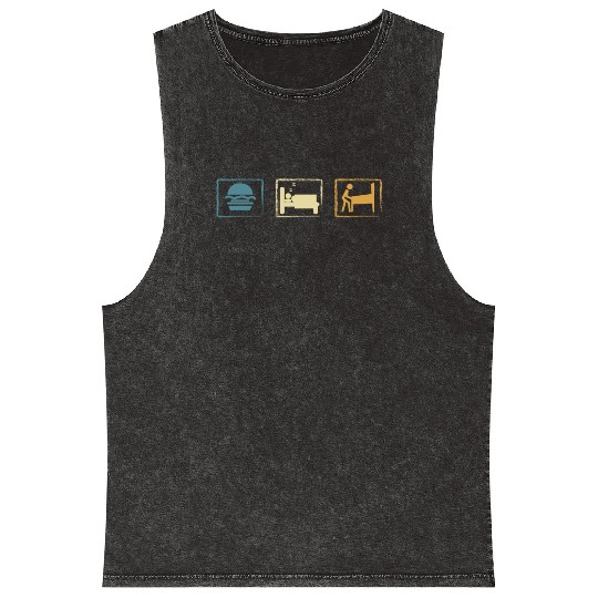 Retro Pinball Eat Sleep Pinball Mineral Wash Tank Tops