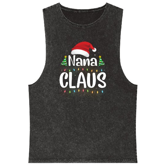 Funny Santa Nana Claus Christmas Family Matching Mineral Wash Tank Tops