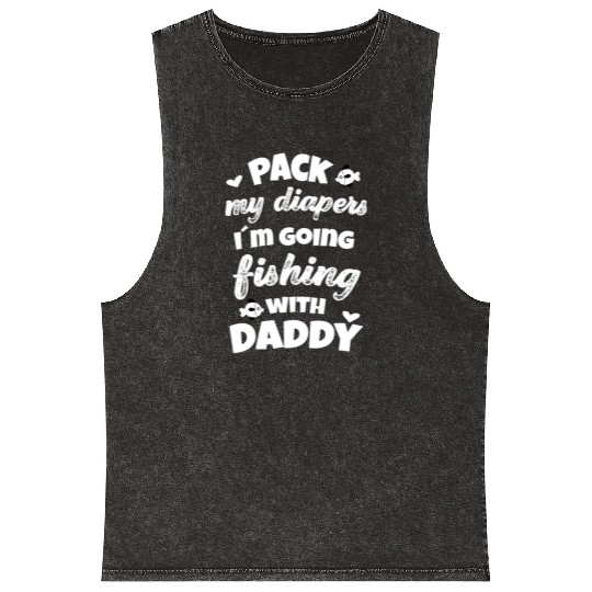Daddy´s little fishing buddy Father Newborn Baby Mineral Wash Tank Tops