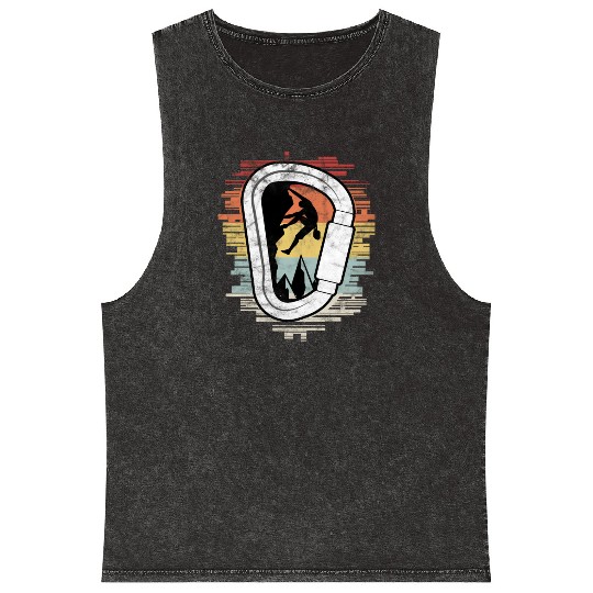 Climbing Bouldering Carabiner Climber Mineral Wash Tank Tops