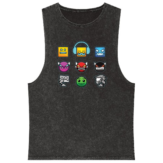 geometry dash insane Mineral Wash Tank Tops