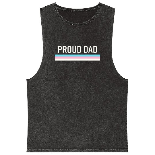 Lgbt Transgender Pride Proud Dad Mineral Wash Tank Tops