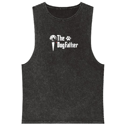 Mens The Dogfather Golden Retriever Dog Dad Father Mineral Wash Tank Tops