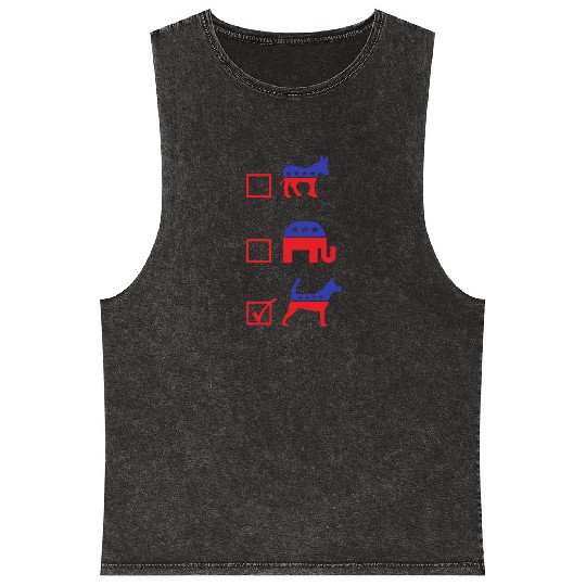 Republican Dog Voting Ballot Paper Democrat Mineral Wash Tank Tops