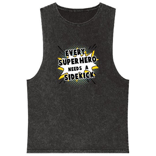 Every Superhero Needs A Sidekick for Newborn Mineral Wash Tank Tops