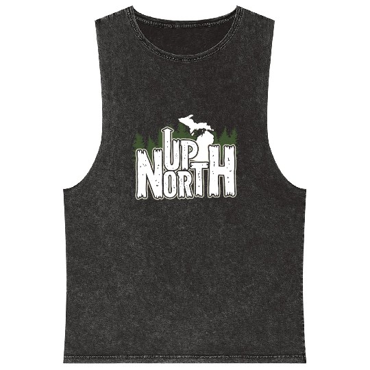 Up North In Michigan Gift Mineral Wash Tank Tops