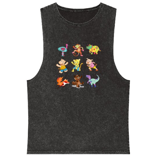 cute Animal Crossing Characters Mineral Wash Tank Tops