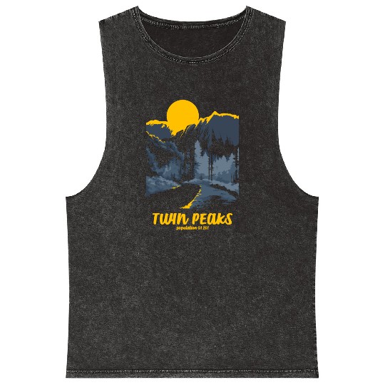 Twin Peaks Welcome To Twin Peaks Poster Mineral Wash Tank Tops