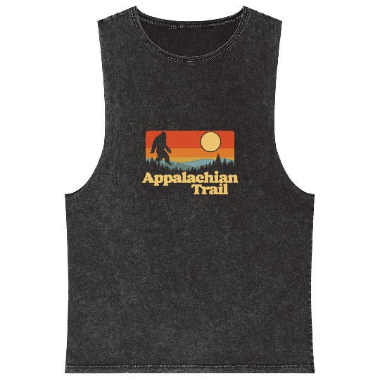 Appalachian Trail Bigfoot Outdoor Lover Vintage 80 Mineral Wash Tank Tops