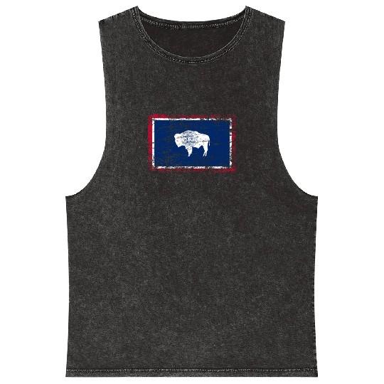 Wyoming ensign flag used look Mineral Wash Tank Tops