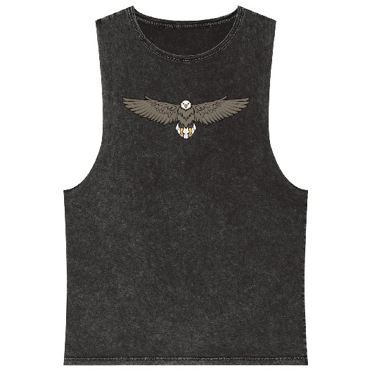 Bald Eagle Flying Cool Eagle Lovers Mineral Wash Tank Tops