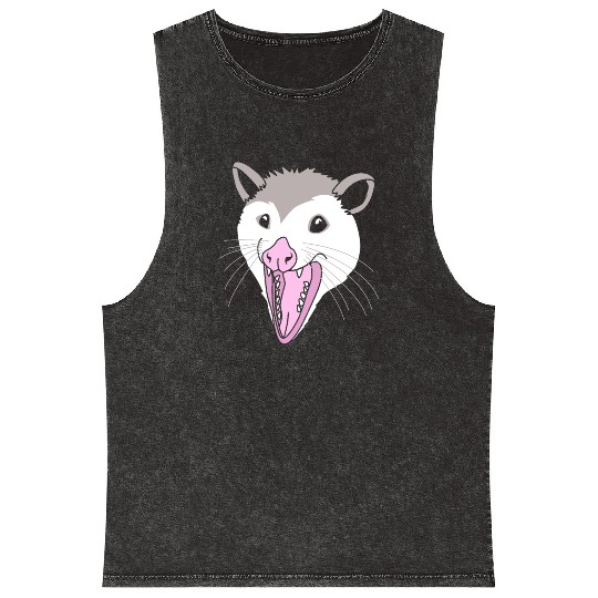 Possum Opossum Face Mineral Wash Tank Tops
