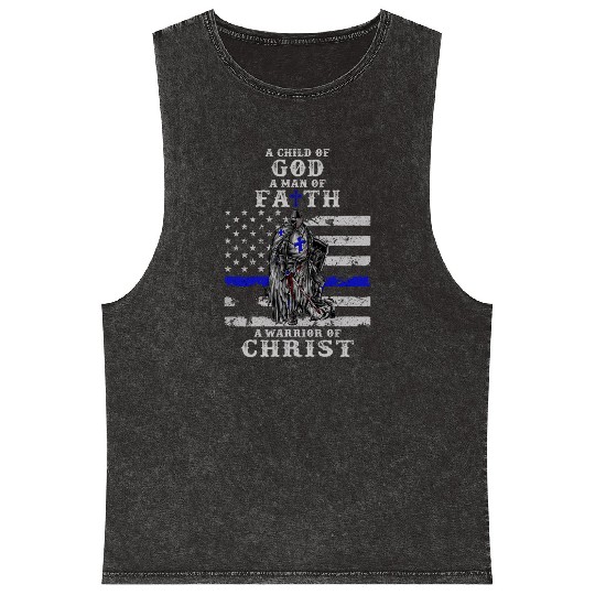 Police Officer Knight Templar A Child Of God A Man Mineral Wash Tank Tops