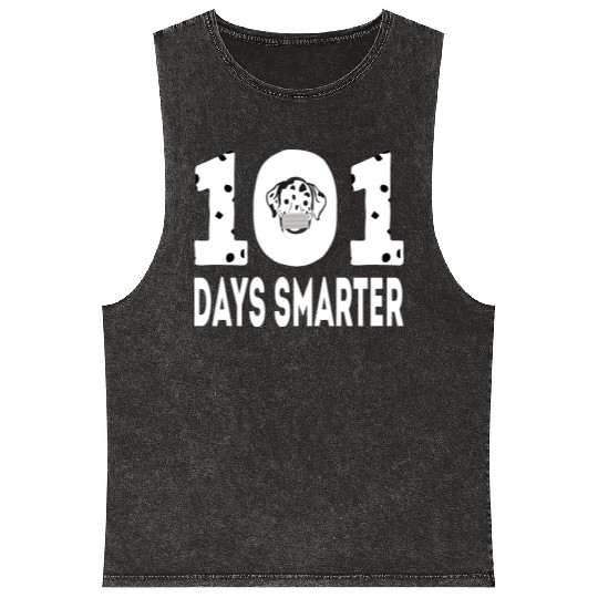 101 Days Smarter Dalmatian Dog Funny Teachers Kids Mineral Wash Tank Tops