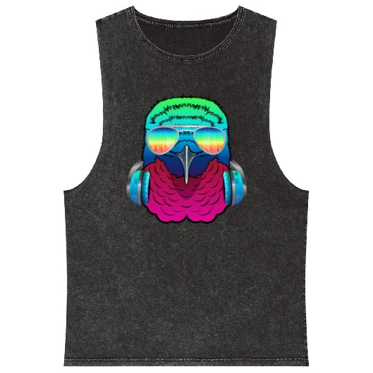 Hummingbird Music DJ - Bird Collection Mineral Wash Tank Tops