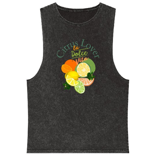 Citrus Lover la Dolce Vita Mineral Wash Tank Tops