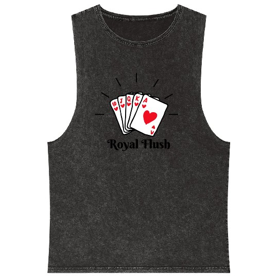 Royal Flush Poker Mineral Wash Tank Tops