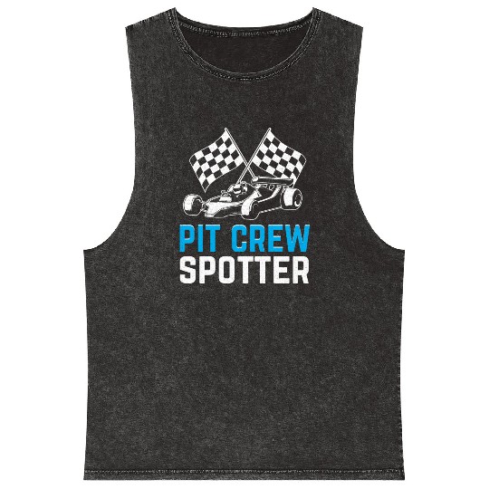 Pit Crew Spotter Race Car Racing Mineral Wash Tank Tops