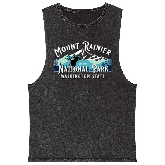Vintage Mount Rainier National Park Washington Sou Mineral Wash Tank Tops