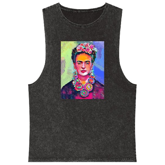 Frida Kahlo Mineral Wash Tank Tops