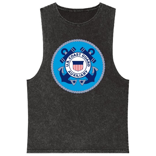 Us Coast Guard Auxiliary Homeland Security Patch Mineral Wash Tank Tops