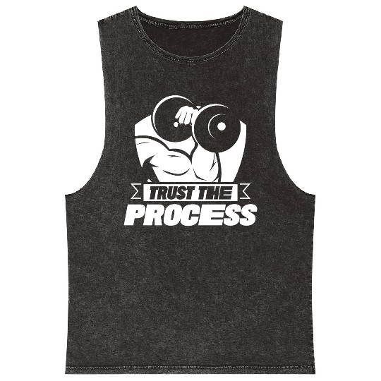 Trust The Process Gym Motivation Fitness Workout Mineral Wash Tank Tops