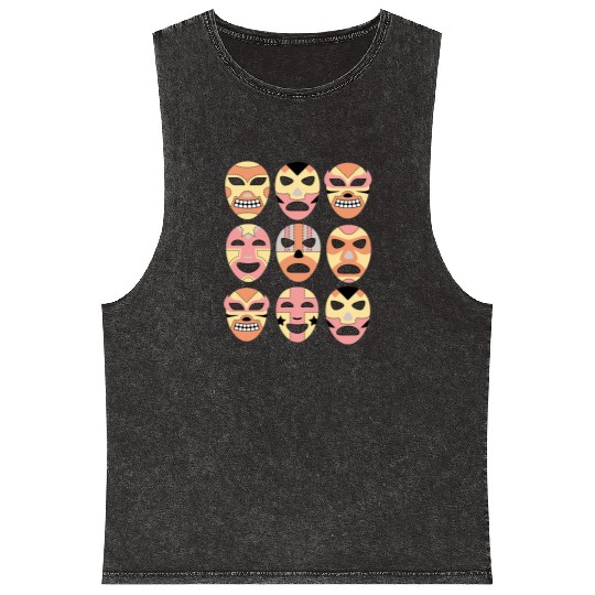 Wrestling Lucha Libre Luchador Mexican Wrestler Mineral Wash Tank Tops