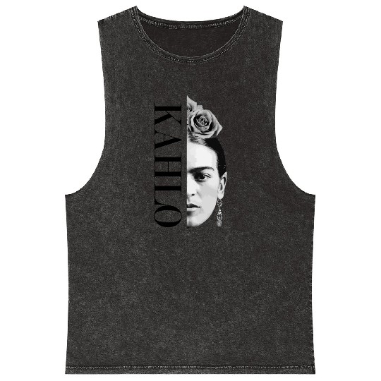 Frida Kahlo Split Portrait Gift Mineral Wash Tank Tops