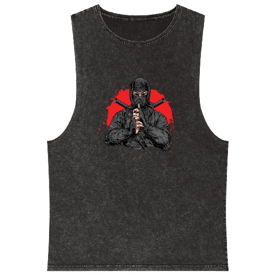 Ninja Samurai Kendo Katana Japan Yakuza Shinobi Mineral Wash Tank Tops