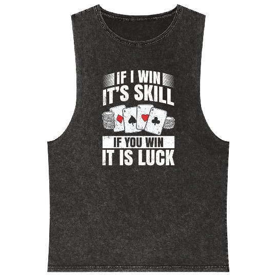 Poker Hands Mineral Wash Tank Tops Casino Blackjack Poker Case