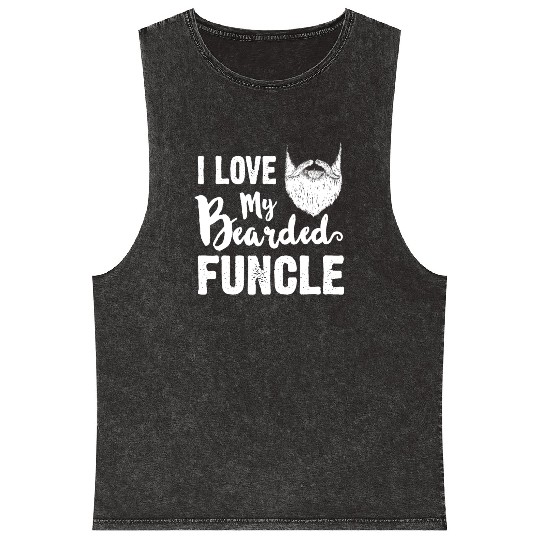 I Love My Bearded Funcle Cool Uncle Family Gift Mineral Wash Tank Tops