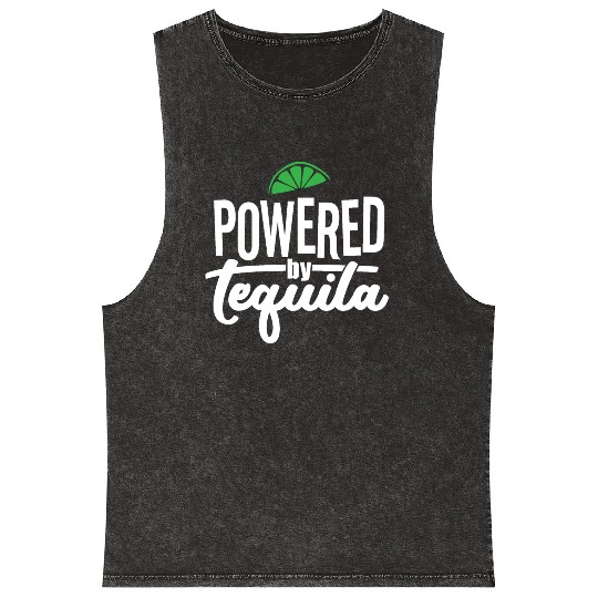 Powered by Tequila Mineral Wash Tank Tops