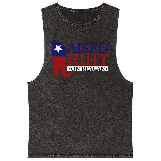 Raised Right On Reagan 80'S Nostalgia Mineral Wash Tank Tops