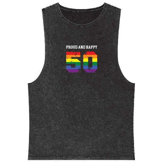 50th Birthday 50 BDay Birthdaygift LGBTQ Gays Gift Mineral Wash Tank Tops