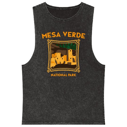 Mesa Verde National Park Novelty Graphic Design Mineral Wash Tank Tops