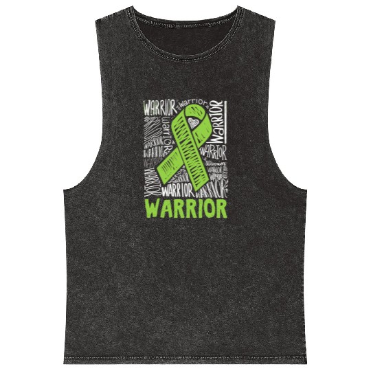 Non-Hodgkins Lymphoma Warrior Lime Green Awareness Mineral Wash Tank Tops
