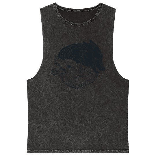 Wolf yin yang meditation philosophy symbol Mineral Wash Tank Tops
