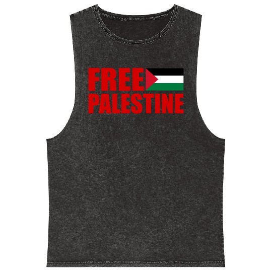 Free palestine Mineral Wash Tank Tops