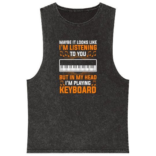 Keyboard Keyboardist Musician Music Mineral Wash Tank Tops
